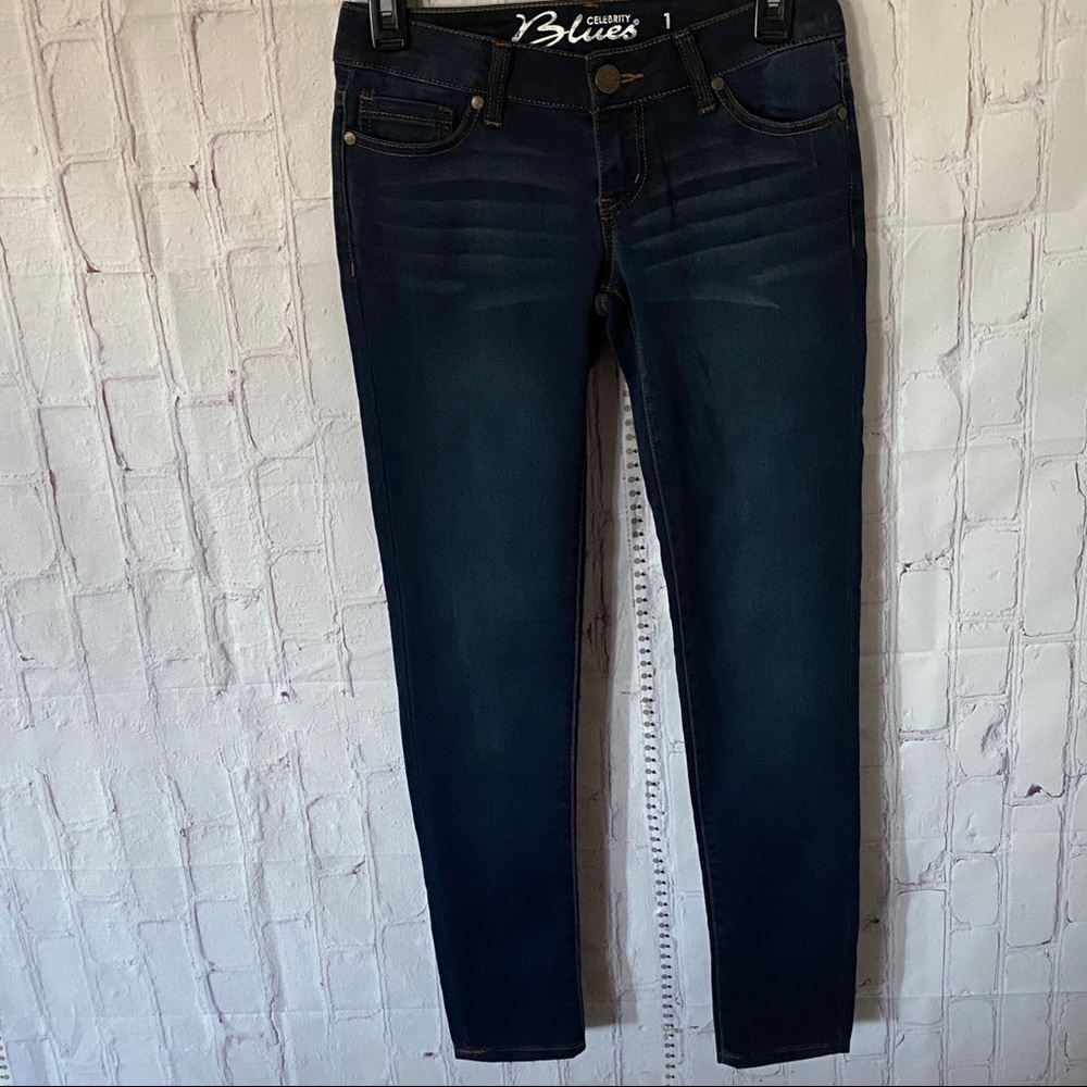 Celebrity Blue jean Cotton blend style 5 pockets junior size 1